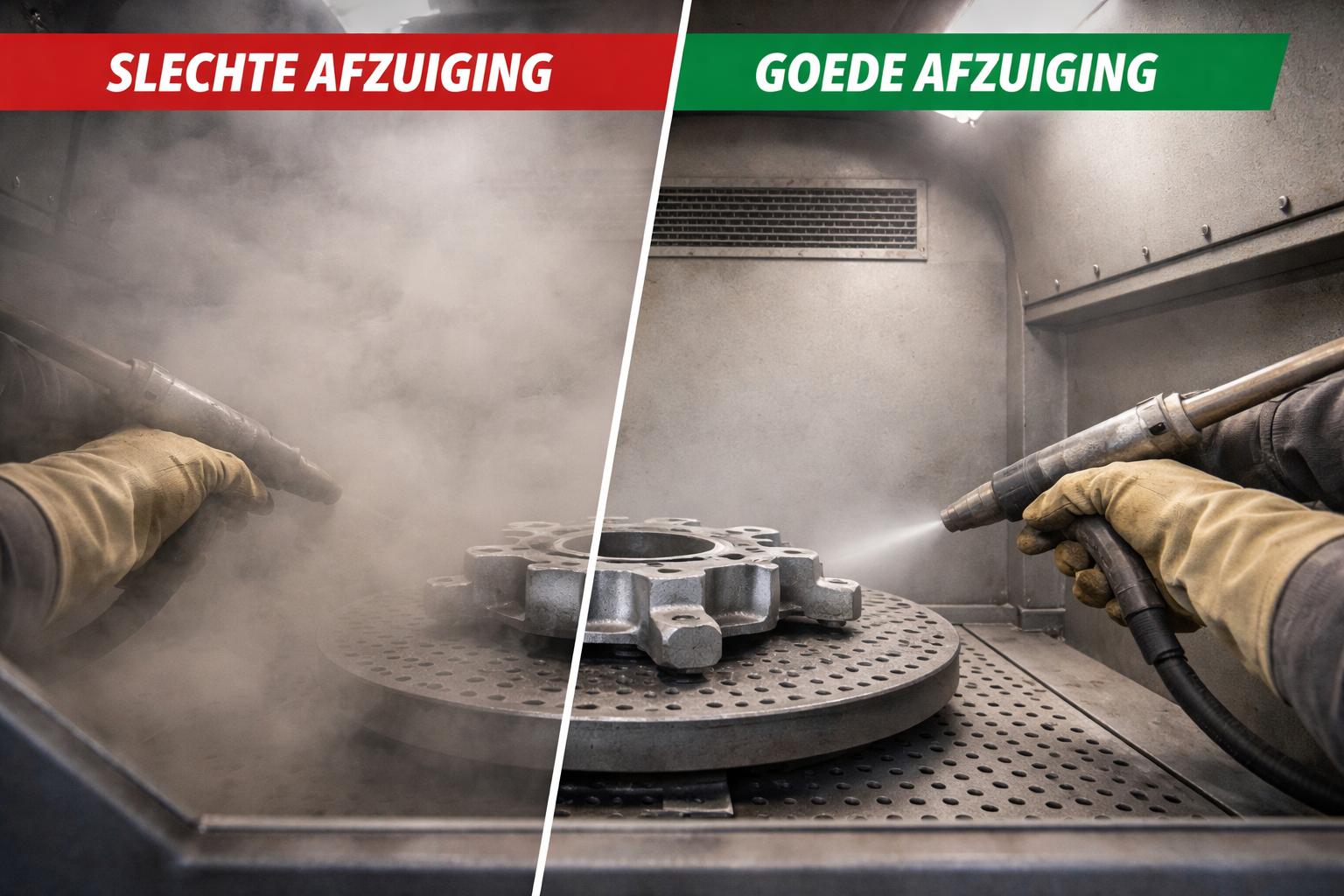 Waarom afzuiging cruciaal is in je straalproces (en vaak wordt onderschat)